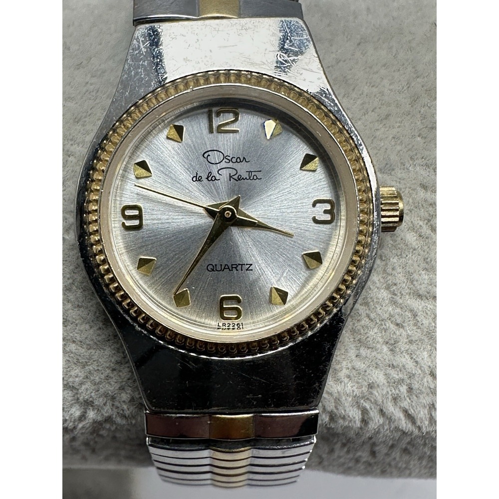 Oscar De La Renta Ladies Watch LR2261 New‎ Battery 23MM 6" Stretch Band D43